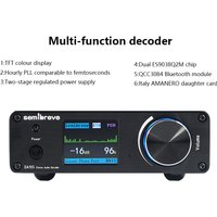 Top HIFI Audio Decoder DAC Dual ES9038Q2M DSD512 Lossless Decoder QCC3084 Bluetooth 5. USB 32BIT 384KHZ AMANERO Interface