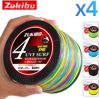 ZUKIBO 4 Strands Braided Fishing Lines Super Strong Multifilament PE Fishing Line Seawater Fishing Line Antibite Wear Resistant