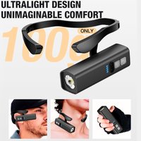Ear Clip Headlamp, Bright LED Headlight, Rechargeable Waterproof Flashlight for Fishing Hiking Running Cycling Outdoor