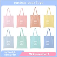 Custom Cotton Eco-friendly Shopping Tote Bag Candy Color Foldable and Reusable Shoulder Canvas Supermarket Shopper Bag Woman
