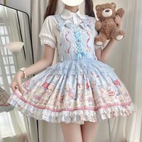 Spot {Free original Lolita bear amusement park lolita sweetheart sweet birthday dress for women vestidos clothing