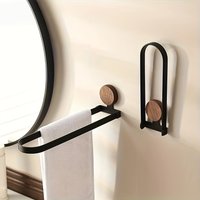 Solid Wood Bathroom Towel Rack, No-Drill Foldable Bar for Shower and Sink Wall Mount, Durable and Stylish Design, Towel Rack