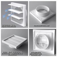 Ventilation System White Vent Grille One-Way Dryer Exhaust Hood Plastic Louvered Dryer Exhaust Vent Cover No Filter