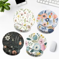 1pc Colorful Flower Pattern Wrist Mouse Pad Ergonomic Soft Anti-Slip Wrist Rest Support Mat Computer Mouse Pad For Office PC