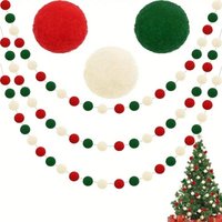 Christmas Felt Ball Garland,Cute Hanging Felt Ball Pompom Bead String Banner Garland for Holloween Xmas Birthday Party Supplies