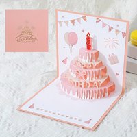 1pc Birthday Greeting Card 3D Cake Design Featuring Colorful And Cute Pop-Up Style, Perfect for Gifts And Includes an Envelope.