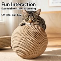 Sisal Ball Cat Toys Super Ball Relieve Boredom Molar Bite Resistant Ball Vertical Catch Ball Funny Cat Gnaw Toy Cat Claws Ball