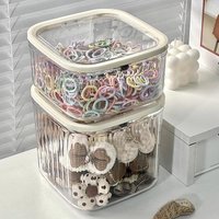 Transparent Mini Hair Accessory Storage Box, Multi-functional Press-type Desktop Organizer for Headbands and Accessories