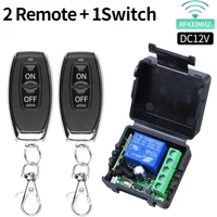 10A Relay Receiver and 2CH Transmitter Remote Control DC 12V 1CH RF 433Mhz Wireless Switch For Door Electromagnetic Lock