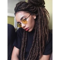 20 inch Pre Separated Afro Kinky Marley Twist Hair Synthetic Crochet Hair Braids Ombre Brown For Faux Locs Braids Braiding Hair