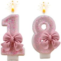 New 0-9 Number Birthday Candles original Pink Butterfly Knot birthday cake digital party anniversary candle decoration