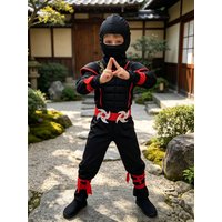 Kids Ninjas Muscle Costumes Set Carnival Cosplay Masked Warrior Assassin Jumpsuit Birthday Party Role-playing Outfits