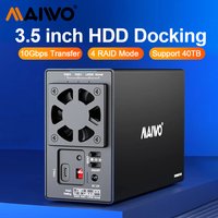 MAIWO 3.5 inch SATA RAID Storage Enclosure Dual Bay Hard Drive Docking Station to USB3.1 Type-C 10Gbps Support RAID 0 /1 Mode