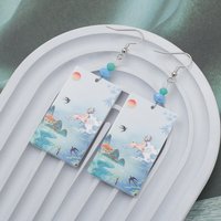Auspicious Style Acrylic Elegant Earrings For Women 2026 Trend Deer Bird Pattern 3D Printing Mother's Day Gift Lithe Jewelry