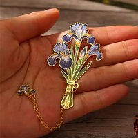Cute Floral Metal Bookmarks Portable Students Reading Tool Hollow Hot Stamping Bookmark Long Tassel Bookmarks
