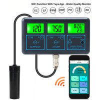 Tuya WiFi 7-in-1 Water Quality Tester, Multi-Parameter Water Quality Analyzer, pH/ORP/EC/PPM/CF/Humidity/Temperature Monitor