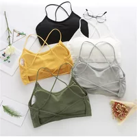 1/3pcs Sports Bra Women's Cross Shoulder Strap Sports Bra Yoga Navel Top Gym Fitness Tube Top Breathable Beauty Sexy Bra Back