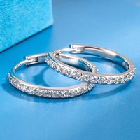 Charm 925 Sterling Silver 8/12/16/20MM Exquisite Round Zircon Earrings Fashion Women Party Wedding Jewelry