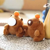Sweet Plush Capybara Bubble Blower Keychain Toy Vivid Capybara Doll Backpack Book Bag Pendant Hanging Decoration Creative Gift