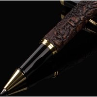 1Pc Golden Pen Roller Ball Dragon Clip Rich Culture Flower Choice Best Gift for Business