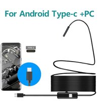 7.0mm Type-c Endoscope Camera for Car Engines IP67 Waterproof 6 LEDs Adjustable Inspection Borescope Camera for Android and PC