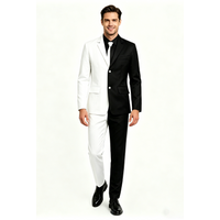 DC Two-Face Cosplay Black White Suit, European American Movie Character Costume, Halloween Christmas Stage Performance Wear