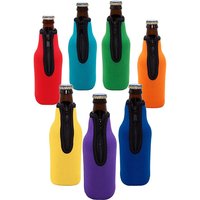 5 Colors 1pc Beer Bottle Coolers Bottle Insulator Sleeve Covers With Ring Zipper 12 Oz 330 Ml Bot Summer Outdoor Water Bottle