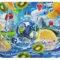 Frutiger Aero Style Print Lock Edge Mousepad Gamer Mouse Mat Keyboard Mats 22x18cm For Computer