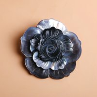 Natural Shell Brooch Black Mother Of Pearl Shell Camellia Flower Badge Pendant Bridal Corsage Pins DIY Charms Jewelry Accessory