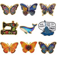 Cartoon Whale Brooches For Women Starry Sky Enamel Pin Butterfly Metal Badge Jewelry Clothing Backpack Accessories Friends Gift