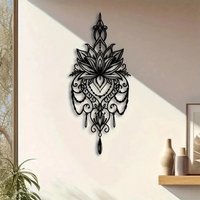 BLACKMADIC Mandala Metal Wall Art Lotus Acrylic Meditation Decor for Yoga Studio Home Office