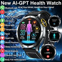 ECG+PPG Gesundheits-Smartwatch für Männer Blutsauerstoff-Harnsäure-Blutdruckmessung HD Bluetooth-Anruf AI-Uhr für iOS Android