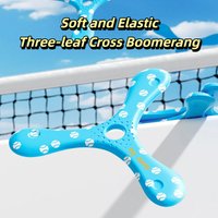 Soft Outdoor Sport Flying Disc Elastic Boomerang Return Dart Three-leaf Cross Hand Throw Spinner Interactive Toy for Kids Adults