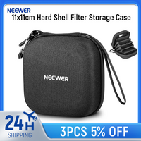NEEWER 11x11cm Hard Shell Filter Storage Case, Water Resistant Shockproof Dustproof Carrying Bag with Expanding Dividers