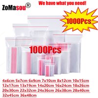 100-1000Pcs Small Zip Lock Plastic Bags Reclosable Transparent Bag Vacuum Storage Bag Clear Bags Ziplock Food Storage Zip Bags image 3