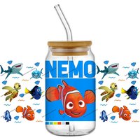 New 20 Design Finding Nemo Cartoon Movie 16oz UV DTF Transfer 3D Sticker Decals Glass Can Cups Creative Craft DIY Birthday Gift