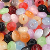 10pcs 14mm Colorful Cat Eye Acrylic Beads Big Hole Abacus Loose Beads For Jewelry Making DIY Bracelets Keychains Accessories