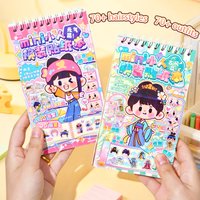Mini Character Dress-Up Sticker Book with a Variety of Materials, Cute Cartoon Q-Version Characters, DIY Handmade Stickers, Fun Quiet Book Outfit-Themed Journaling Materials