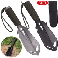 Camping Engineer Shovel Wilderness Survival Tool Outdoor Stainless Steel Multifunctional Small Hand Shovel Protective Sleeve