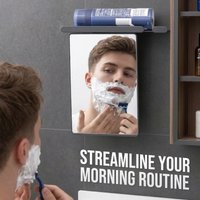 TAILI Shower Mirror Fogless for Shaving, Anti Fog Shaving Mirror with Razor Holder NO-Drilling Wall Suction Bathroom Accessories