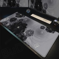 Pretty Art Flower Large Mouse Pad Kawaii Black White Laptop Computer Keyboard Table Mat Office Desk Mat PC XXL Mousepad Carpet