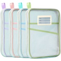 Capacity Organizer Folders School Office Supplies Stationary Bag A4 Stationery Storage Bag Double-layer Mesh Zipper Bag Large