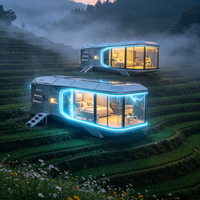 customized Prefab Space Capsule House with Kitchen Bathroom for Outdoor Camping Luxury Glamping Pod Hotel Resort Home