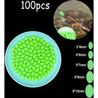 Glow Fishing Beads Oval Luminous Stopper 3x4mm 4x6mm 5x7mm 6x8mm Light Glowing Float Balls for Outdoor Fishing Tackles