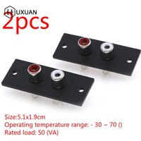 2pcs 2 Way Copper Core RCA Terminal Wall Panel Plate Input Phono Chassis Socket Audio AV Adapter