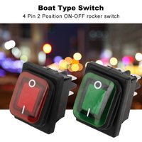 5Pcs 4 Pin Boat Marine Waterproof On Off DPST Rocker Switch Toggle Switch 30A Heavy Duty 250V LED Illuminated
