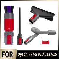 Vacuum Tool Traceless Soft Brush Dusting Brush Flexible Extension Hose Flat Suction Nozzle Head for Dyson V7 V8 V10 V11 V15 Part
