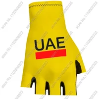 AliExpress NONE UAE Yellow Cycling Gloves 2024 France Tour TDF Bike Bicycle Half Finger Glove Size M-XL Gant Cyclisme