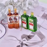 10pcs/pack Alcohol Jager Bottle Charms for Earring DIY Fashion Jewelry Accessories