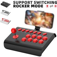 Arcade Fight Stick for P4/Switch/PC – Multi-Platform BT Joystick Controller with Turbo, Compatible with Android/iOS/Steam TV Box